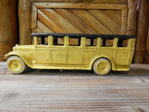 Cast Iron Figurine - Yellow OMNI Bus