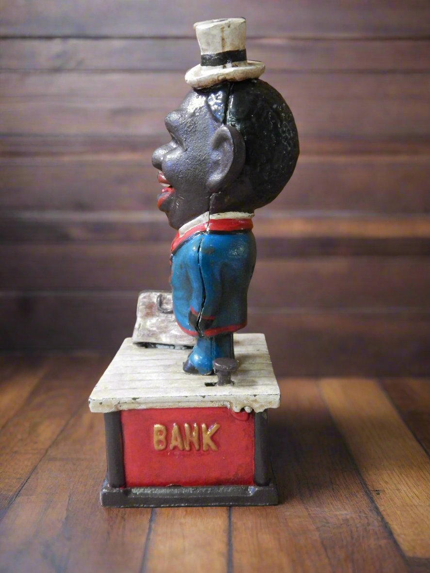 Cast Iron Mechanical Bank - Americana Stump Speaker