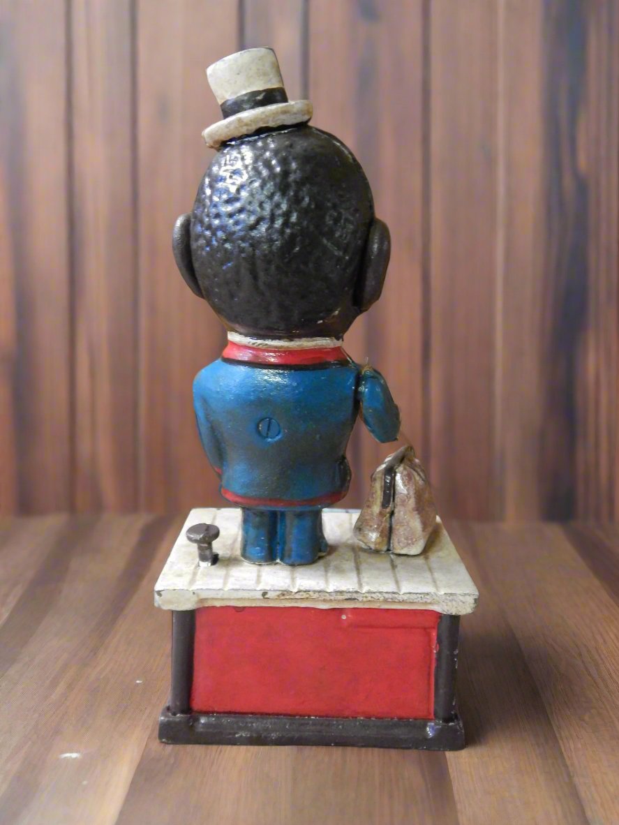 Cast Iron Mechanical Bank - Americana Stump Speaker