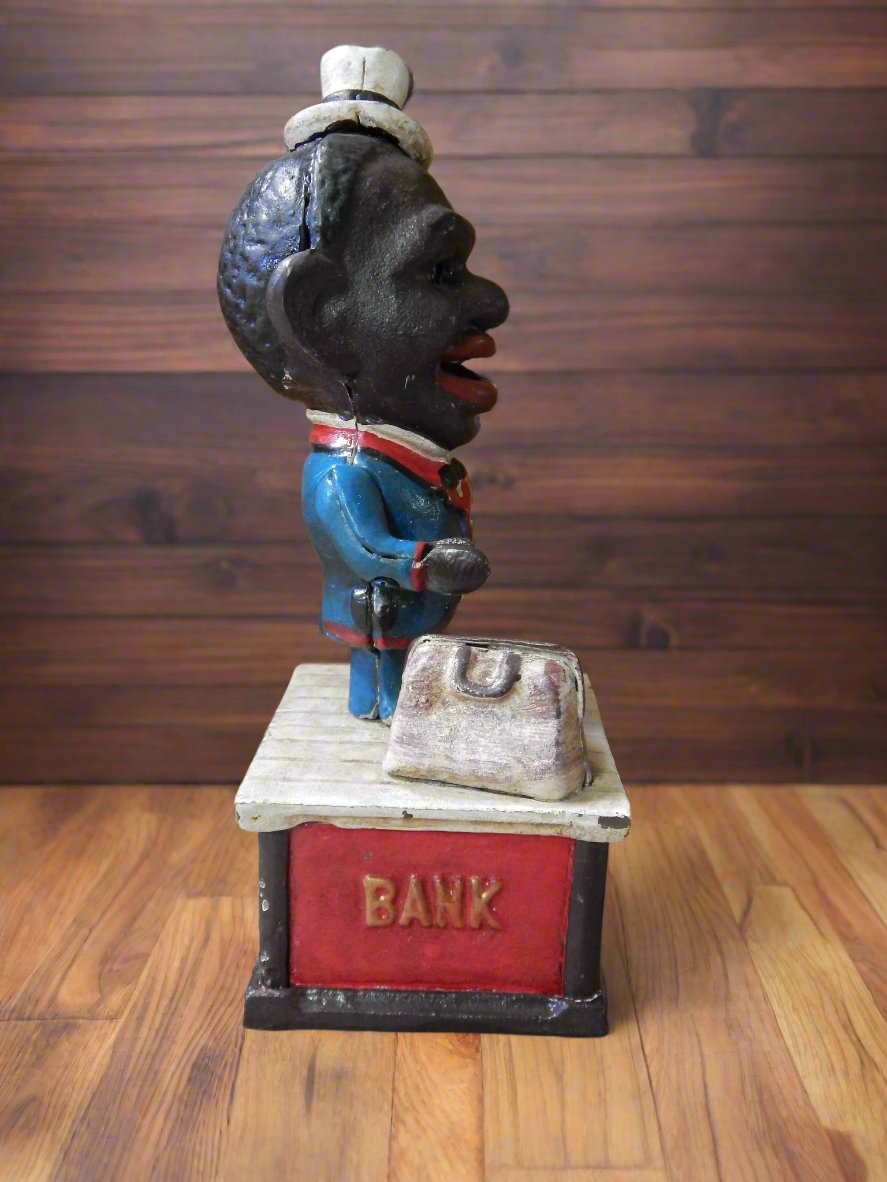 Cast Iron Mechanical Bank - Americana Stump Speaker