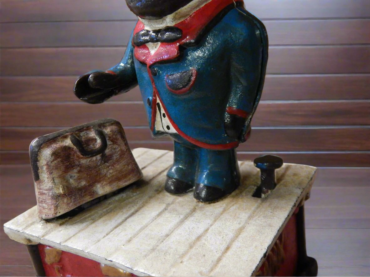 Cast Iron Mechanical Bank - Americana Stump Speaker