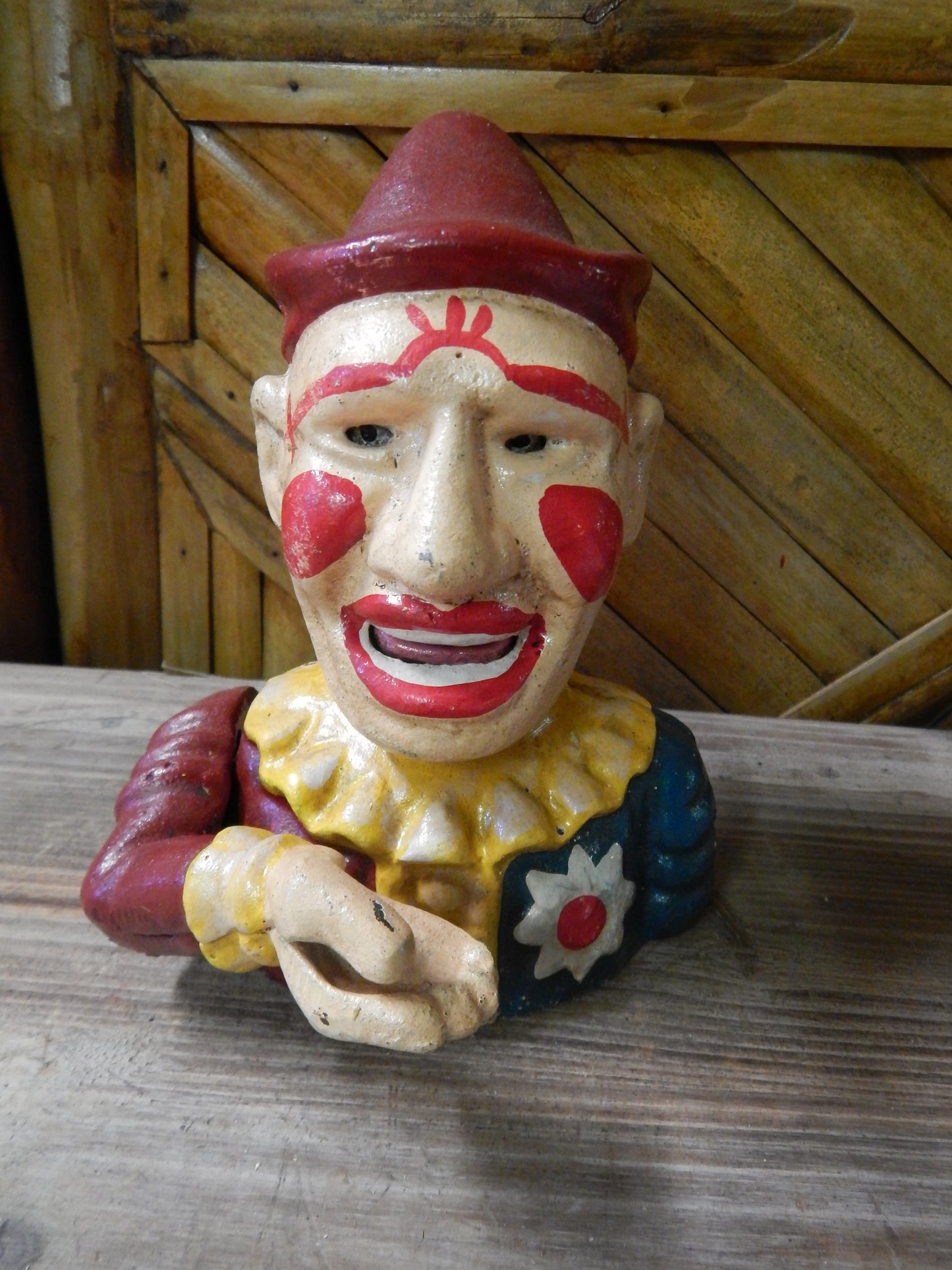 CLOWN  Cast Iron Mechanical BANK Clown