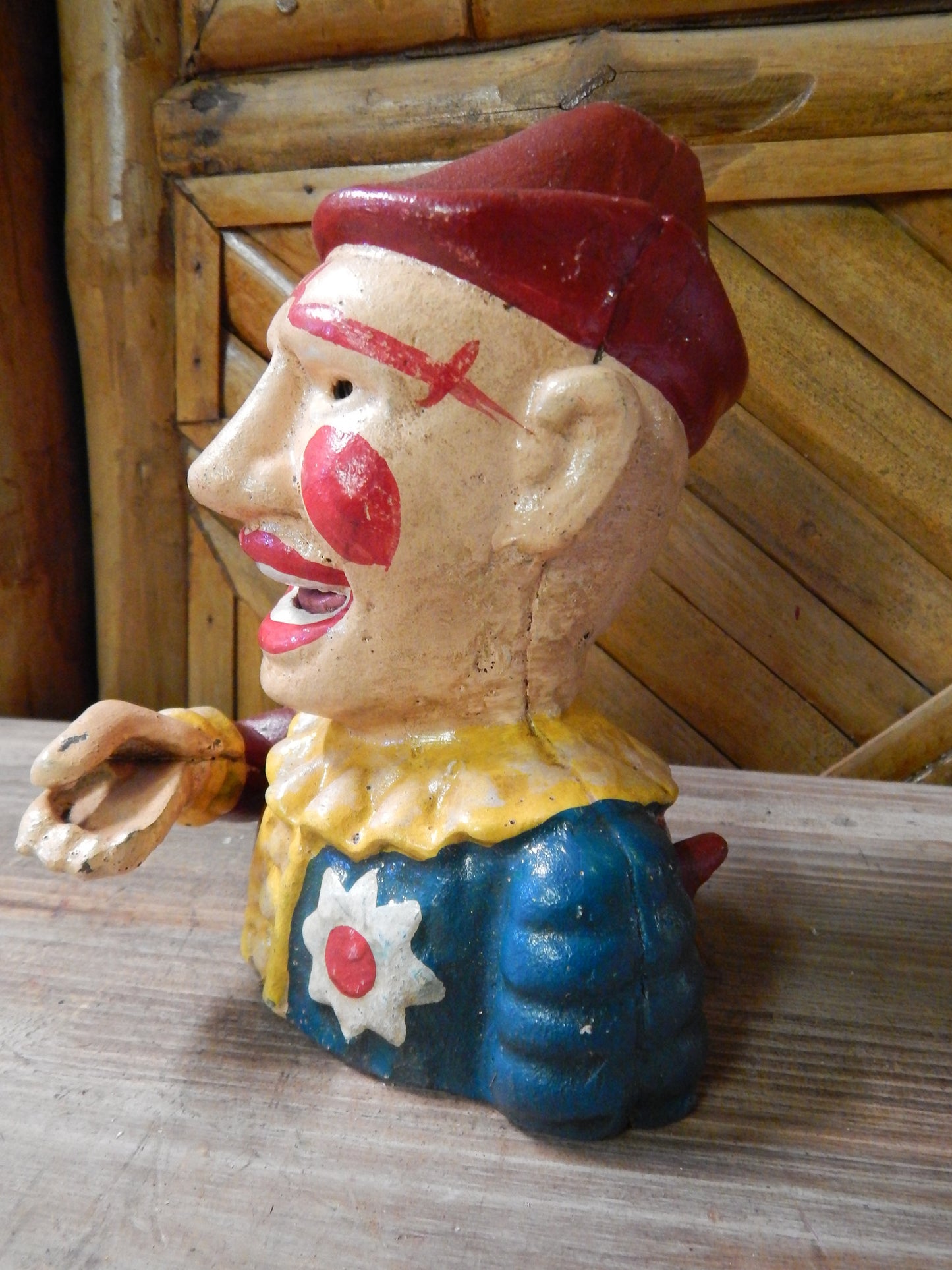 CLOWN  Cast Iron Mechanical BANK Clown