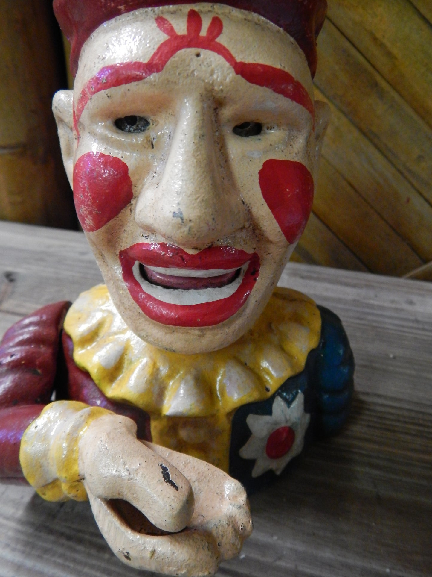 CLOWN  Cast Iron Mechanical BANK Clown