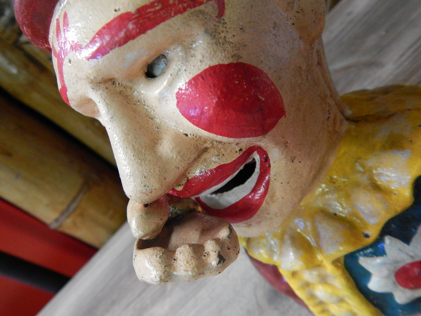 CLOWN  Cast Iron Mechanical BANK Clown