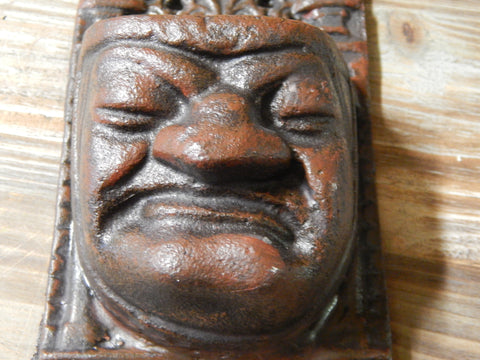 Cast Iron Wall Pocket - Gothic Grouchy Face