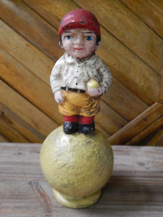 Baseball Cast Iron Bank - Baseball Mascot Still Bank Hubley