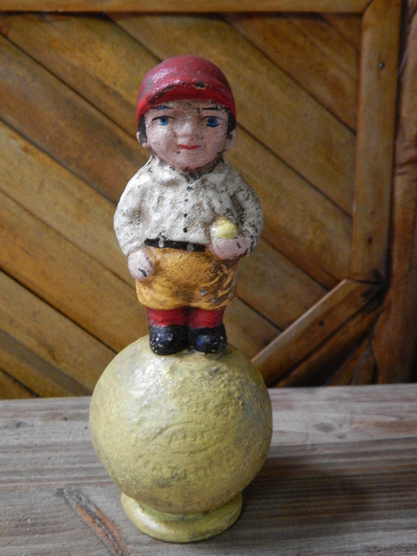 Baseball Cast Iron Bank - Baseball Mascot Still Bank Hubley