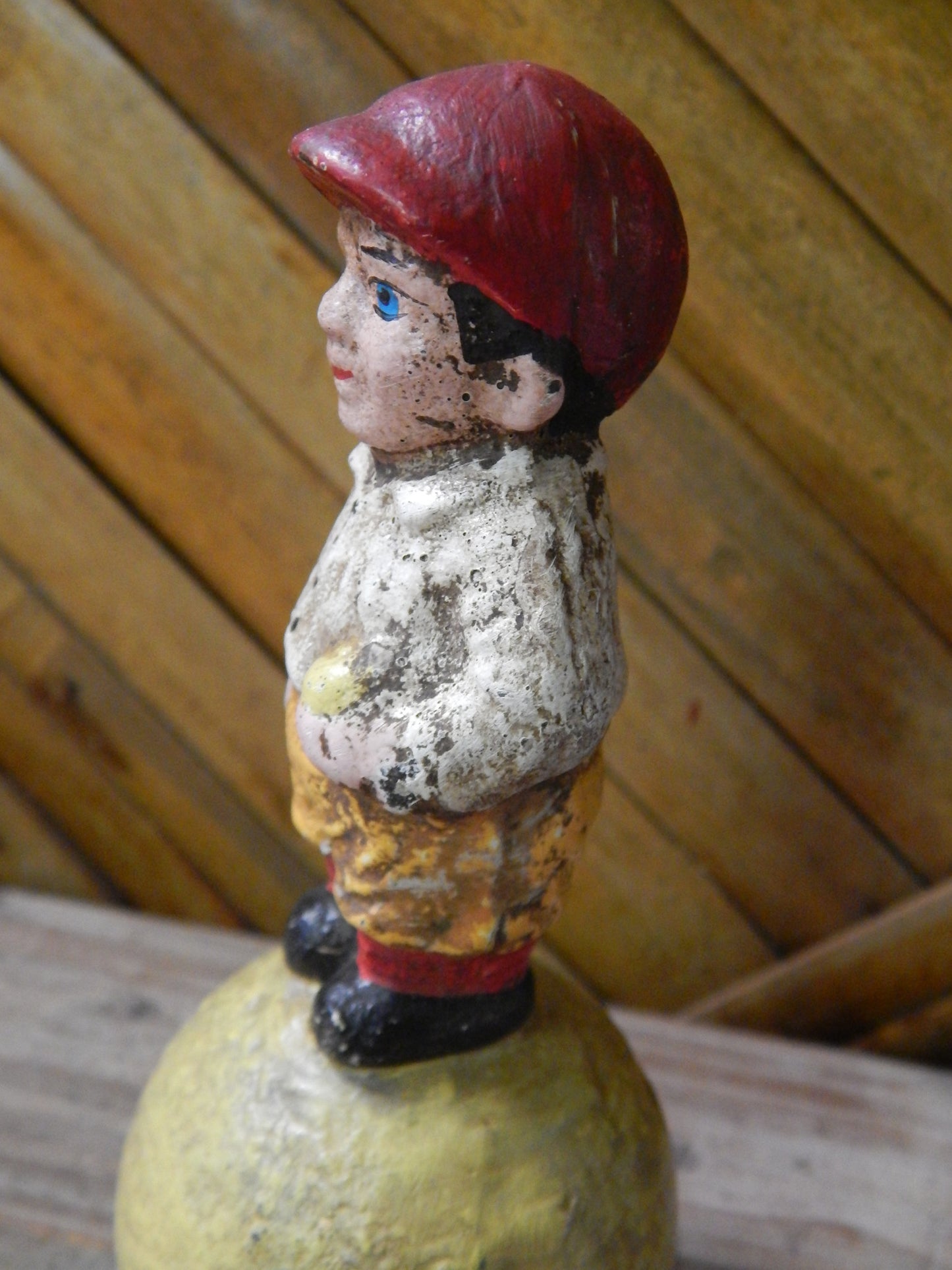 Baseball Cast Iron Bank - Baseball Mascot Still Bank Hubley