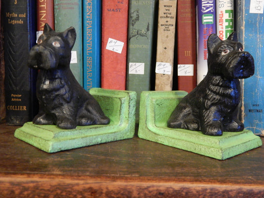 Book Ends - Cast Iron Pair Black Scottish Terrier