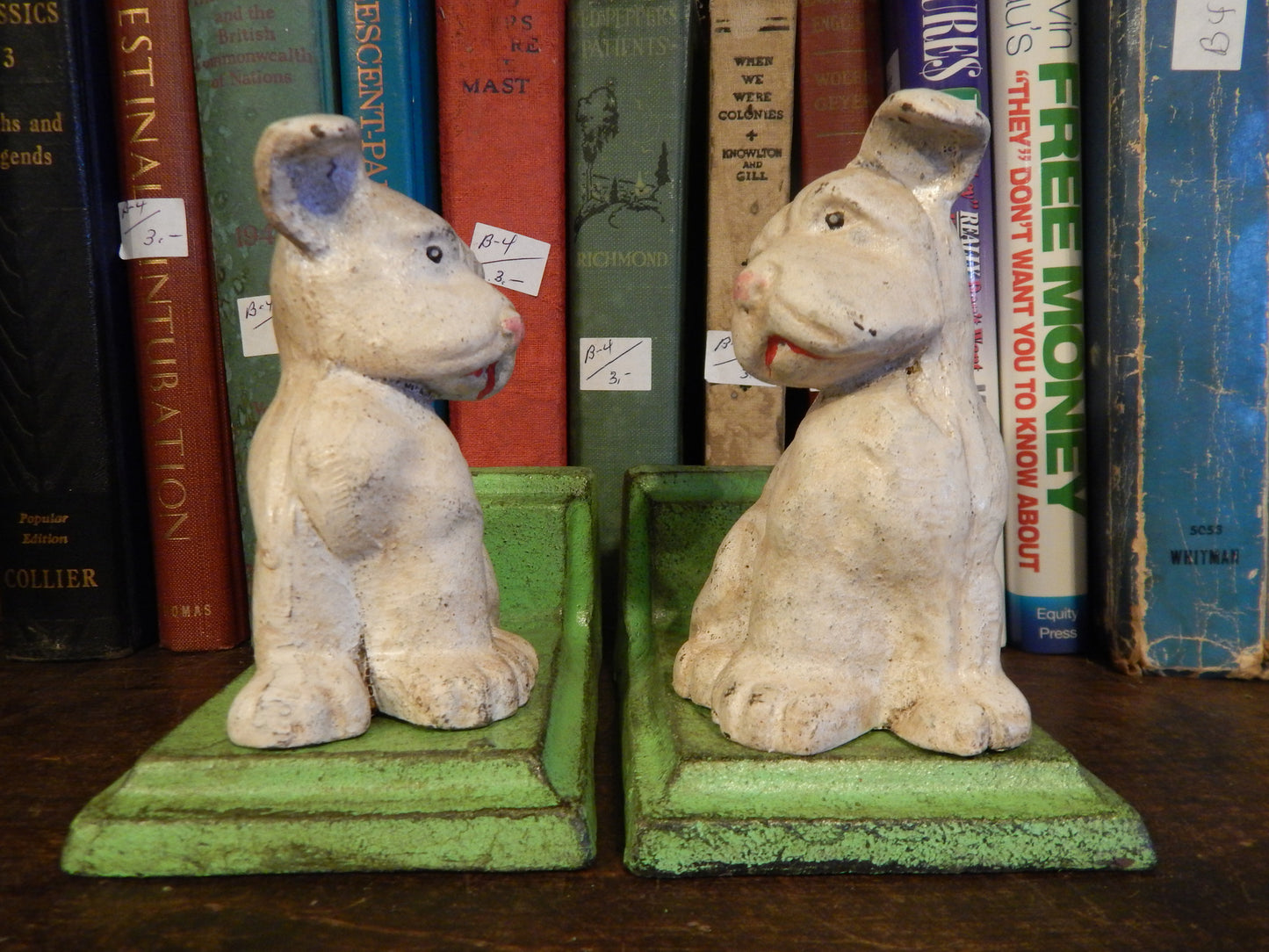 Bookends -Cast Iron Pair Vintage Dogs