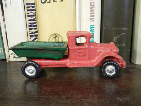 Cast Iron Figurine - Red Dump Truck