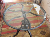 Industrial Hand Crank Glass Table