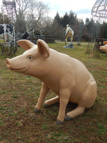 Statue - Life Size Piggy Sitting