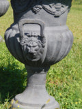 Urns Cast Iron -Pair Tall Lion Handle