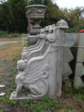Garden Chair - Pair Stone Dust Hand Carved Set Lady sphinx French Empire Style