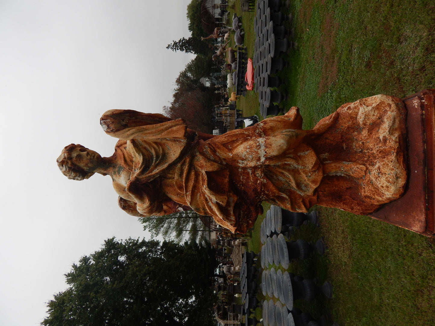 Cast Iron Statue - Life Size Winged Victorian Women