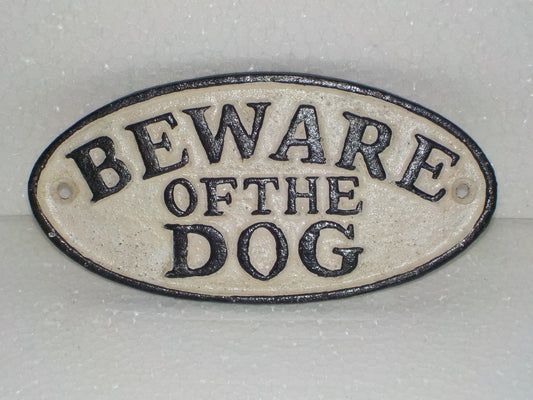 Cast Iron Sign - "BEWARE OF DOG"