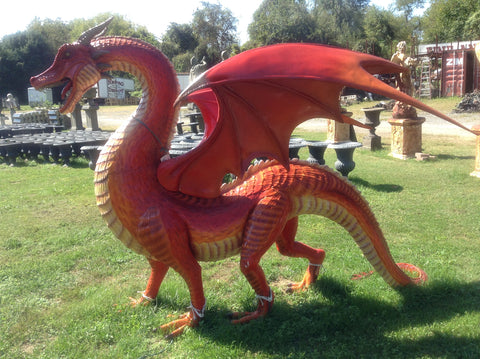 Statue - Life Size Red Dragon