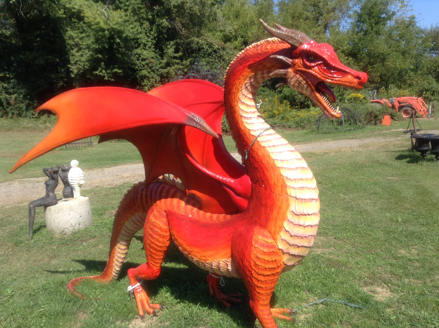 Statue - Life Size Red Dragon