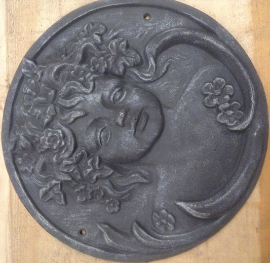 Cast Iron Sign - Floral Cherub