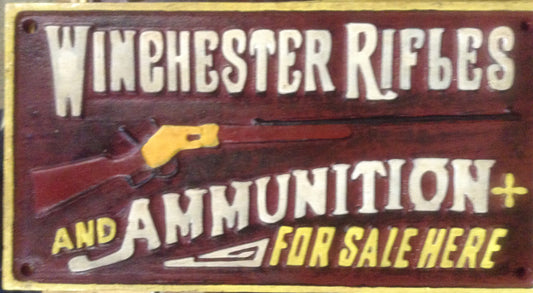 Cast Iron Sign - Winchester "Rifles & Ammunition"