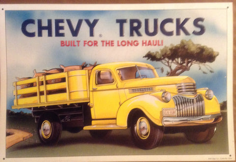 Flat Tin Sign - Chevy Truck
