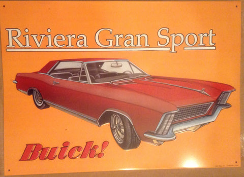 Flat Tin Sign - "RIVIERA GRAN SPORT" Buick