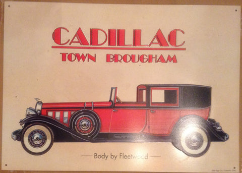 Flat Tin Sign - "CADILLAC" Town Brougham