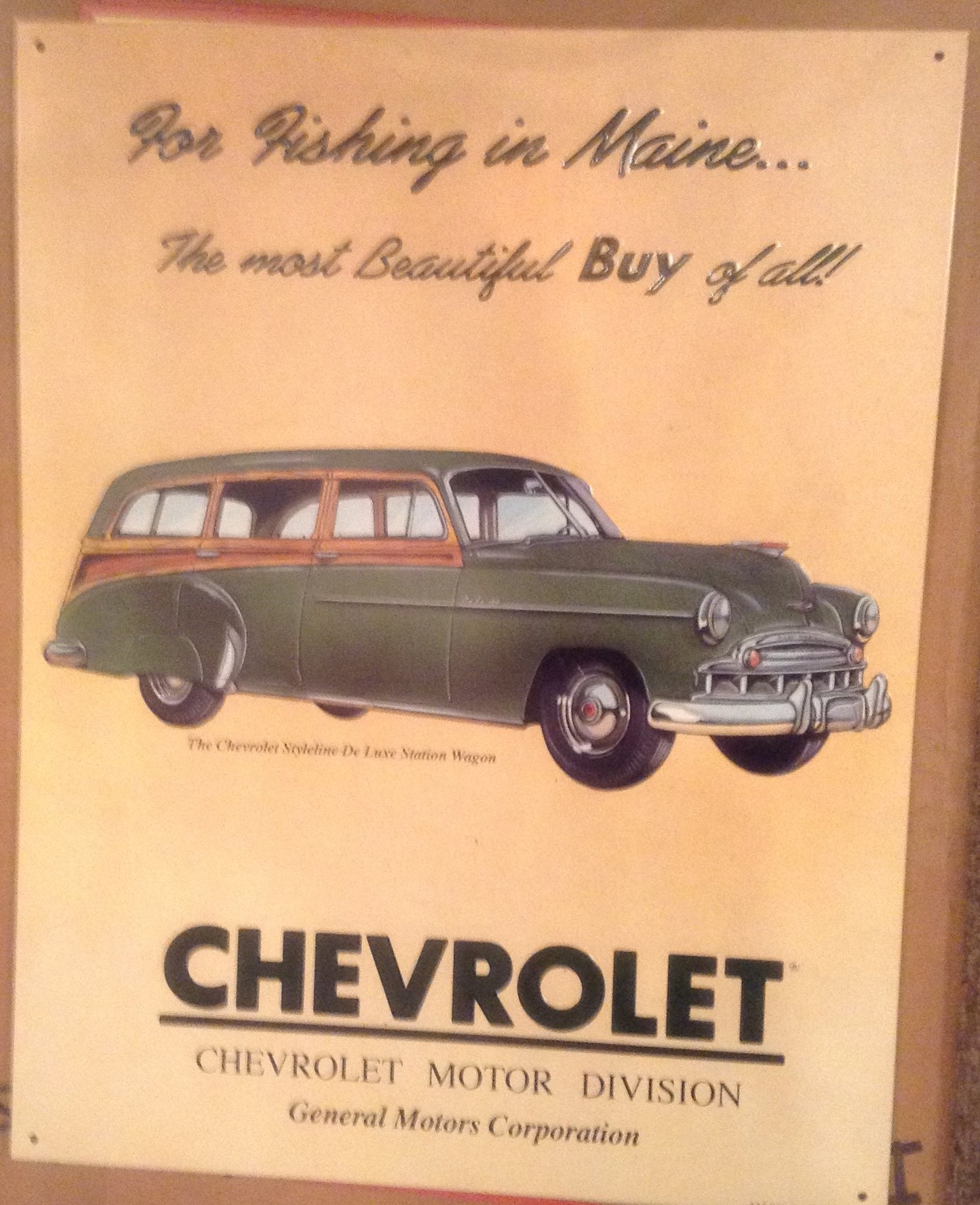 Flat Tin Sign - Chevrolet Motor Division-Jantiques LLC.