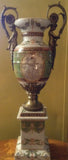 Sevres Porcelain - Green Pair French Urn Style Vase w/ Gilded Cherub