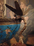 Sevres Porcelain - Blue French Style Bowl w/ Gilt Bronze Dragonfly Handle