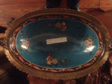 Sevres Porcelain - Blue French Style Bowl w/ Gilt Bronze Dragonfly Handle