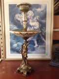 Sevres Porcelain - Green French Style Fountain Dish w/ Gilt Bronze Ormolu Lady