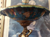 Sevres Porcelain - Blue French Style Fountain Dish w/ Gilt Bronze Ormolu Lady