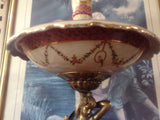 Sevres Porcelain - Pink French Style Fountain Dish w/ Gilt Bronze Ormolu Lady