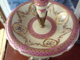 Sevres Porcelain - Pink French Style Fountain Dish w/ Gilt Bronze Ormolu Lady