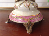 Sevres Porcelain - Pink French Style Dish w/ Gilt Bronze Lady with basket