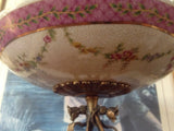 Sevres Porcelain - Pink French Style Dish w/ Gilt Bronze Lady with basket