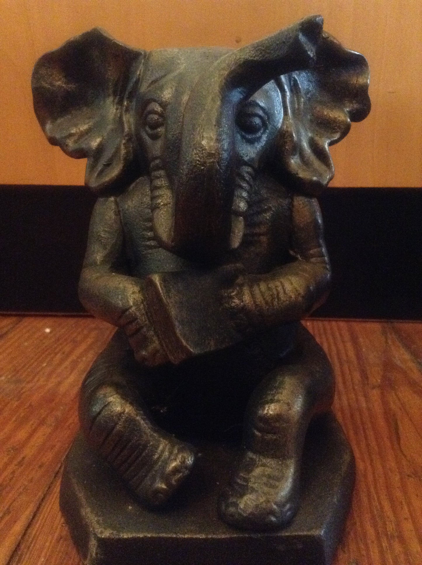 Bookends - Cast Iron Pair Heavy Elephant