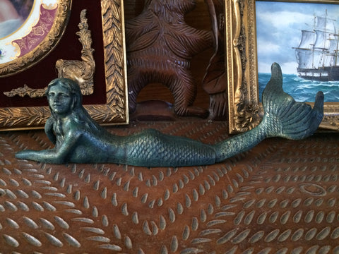 Cast Iron Mermaid - Laying Front