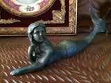 Cast Iron Mermaid - Laying Front