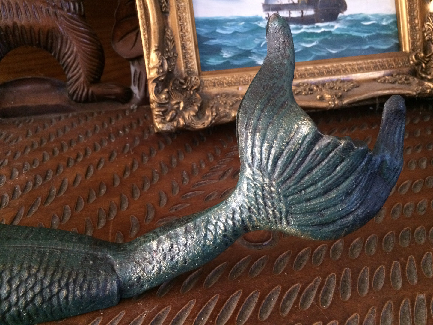 Cast Iron Mermaid - Laying Front