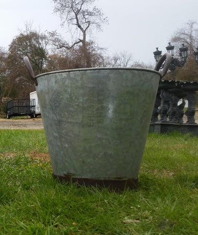 Metal Tin - Large Galvanized Metal Bucket with Handles