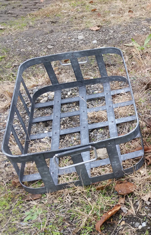 Metal Tin - Large Galvanized Metal Rectangular Basket with Handles