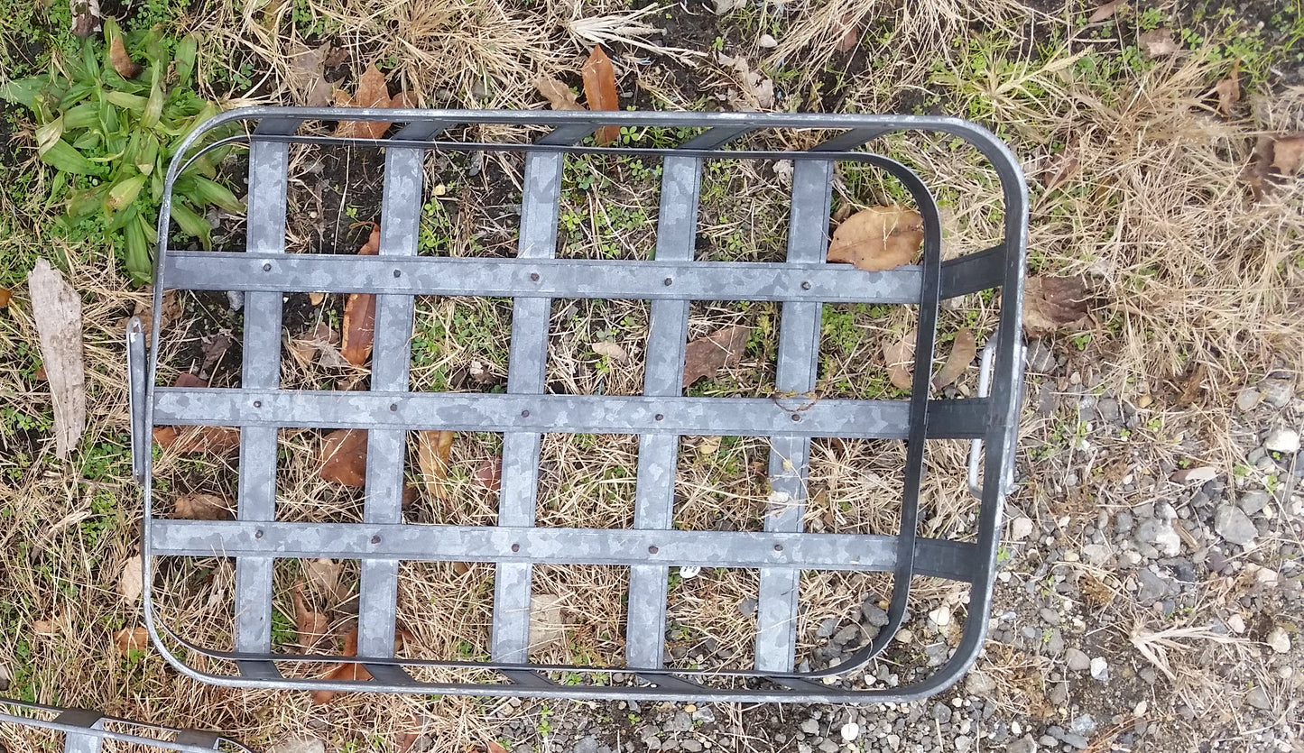 Metal Tin - Large Galvanized Metal Rectangular Basket with Handles