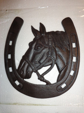 Cast Iron Sign -Horse Head Western Cowboy Wall Plaque