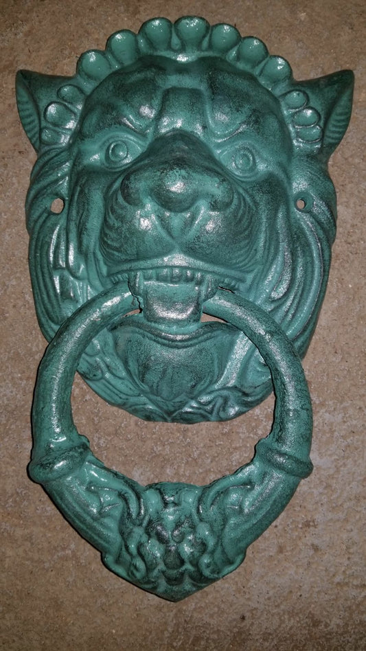 Lion Door Knocker -Cast Iron Gothic Lion Head