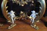 Louis XV Mirror - Console With Black Marble Table Top