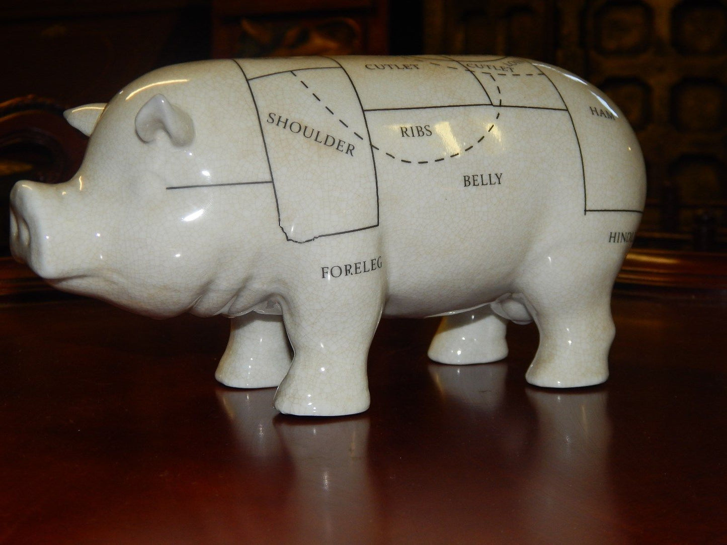 Pig  Porcelain  Butcher Figurine Chart Statue